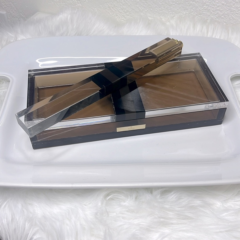GUCCI VINTAGE CIGAR BOX W/LIGHTER